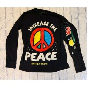 Reason Brand Increase The Peace Long Sleeve Shirt Medium Graphic Hippy Love